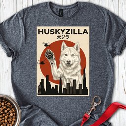 White Husky Huskyzilla T Shirt Gift For Dog Lover