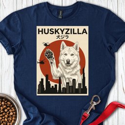 White Husky Huskyzilla T Shirt Gift For Dog Lover