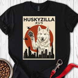 White Husky Huskyzilla T Shirt Gift For Dog Lover