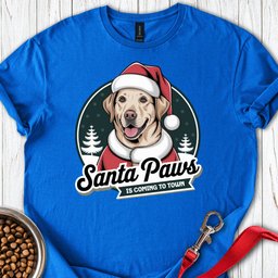 Yellow Lab Santa Paws Is Coming To Town T Shirt Gift For Dog Lover