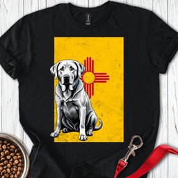 Silver Labrador New Mexico Flag T Shirt Gift For Dog Lover