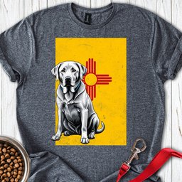 Silver Labrador New Mexico Flag T Shirt Gift For Dog Lover