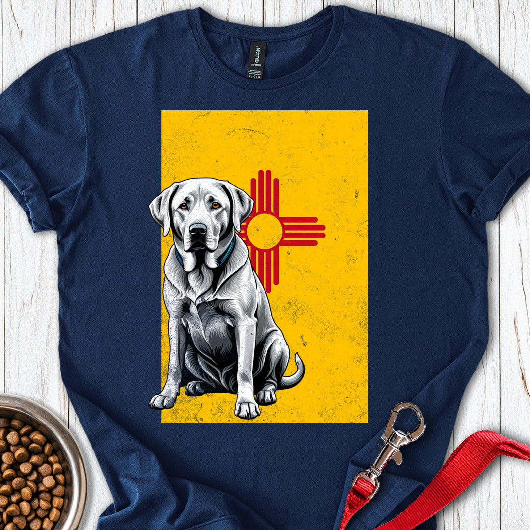 Silver Labrador New Mexico Flag T Shirt Gift For Dog Lover
