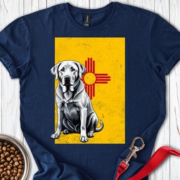 Silver Labrador New Mexico Flag T Shirt Gift For Dog Lover