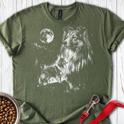Shetland Sheepdog Moonlight T Shirt Gift For Dog Lover