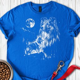 Shetland Sheepdog Moonlight T Shirt Gift For Dog Lover