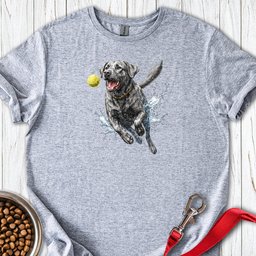 Silver Labrador Running T Shirt Gift For Dog Lover