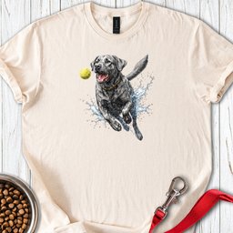 Silver Labrador Running T Shirt Gift For Dog Lover