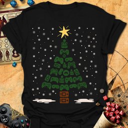 Controller X Mas Tree Tee Gift For Tabletop Gamer