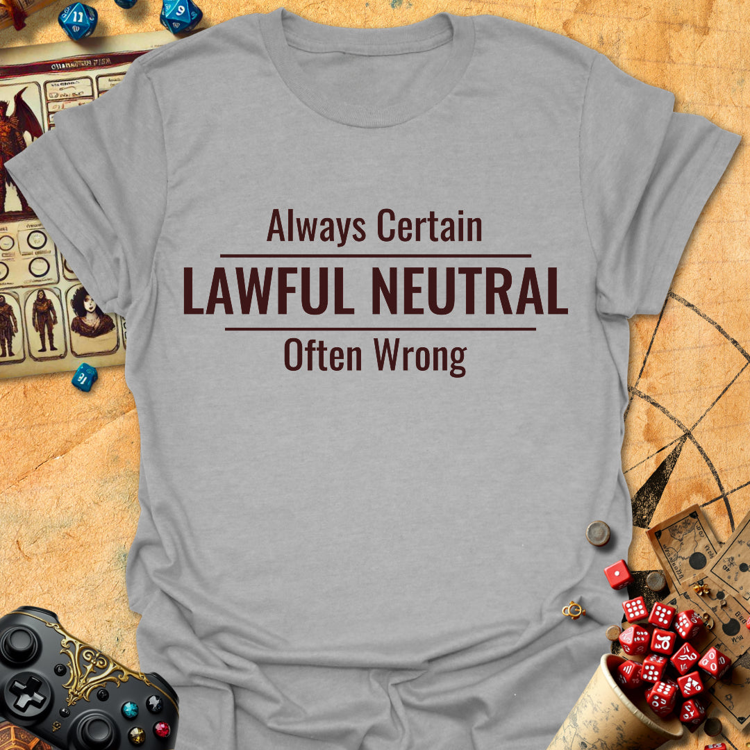 Lawful Neutral Tee Gift For Tabletop Gamer