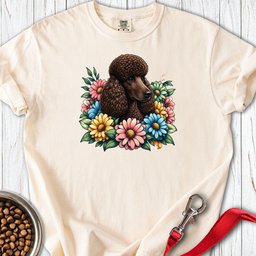 Standard Poodle Flower Wreath Chocolate Premium Tee Gift For Dog Lover
