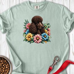 Standard Poodle Flower Wreath Chocolate Premium Tee Gift For Dog Lover
