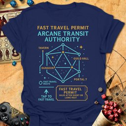Fast Travel Permit Tee Gift For Tabletop Gamer