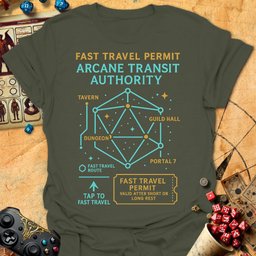 Fast Travel Permit Tee Gift For Tabletop Gamer