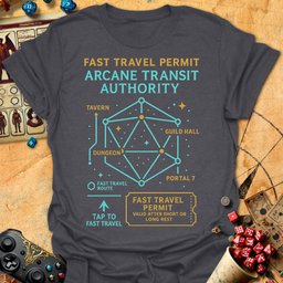 Fast Travel Permit Tee Gift For Tabletop Gamer