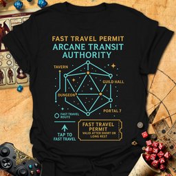 Fast Travel Permit Tee Gift For Tabletop Gamer