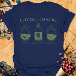 Critical Self Care Tee Gift For Tabletop Gamer