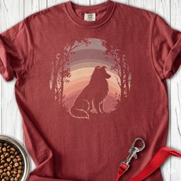 Shetland Sheepdog Forest Sunset Premium Tee Gift For Dog Lover