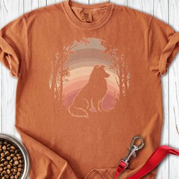 Shetland Sheepdog Forest Sunset Premium Tee Gift For Dog Lover