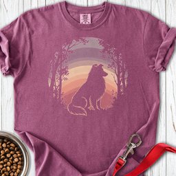 Shetland Sheepdog Forest Sunset Premium Tee Gift For Dog Lover