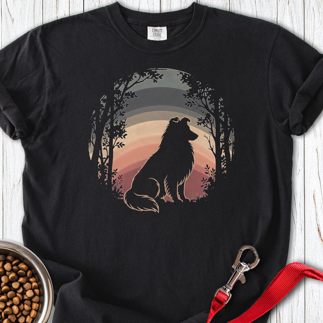 Shetland Sheepdog Forest Sunset Premium Tee Gift For Dog Lover