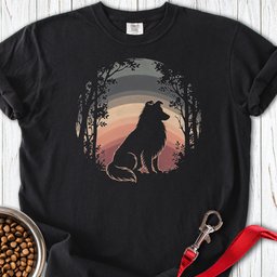 Shetland Sheepdog Forest Sunset Premium Tee Gift For Dog Lover