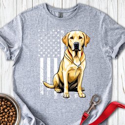Yellow Labrador USA T Shirt Gift For Dog Lover