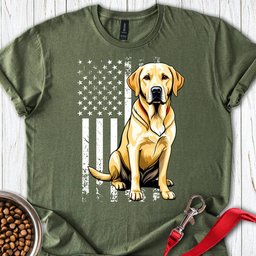 Yellow Labrador USA T Shirt Gift For Dog Lover