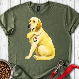 Yellow Labrador I Love Dad T Shirt Gift For Dad