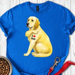 Yellow Labrador I Love Dad T Shirt Gift For Dad