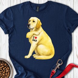 Yellow Labrador I Love Dad T Shirt Gift For Dad