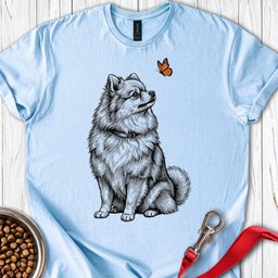 Pomeranian Butterfly T Shirt Gift For Dog Lover