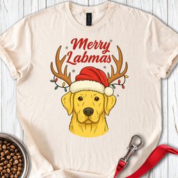 Yellow Labrador Christmas T Shirt Gift For Dog Lover