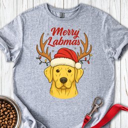 Yellow Labrador Christmas T Shirt Gift For Dog Lover