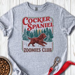 Red Cocker Spaniel Zoomies Club T Shirt Gift For Dog Lover