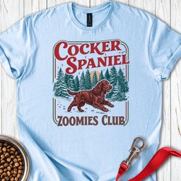 Red Cocker Spaniel Zoomies Club T Shirt Gift For Dog Lover