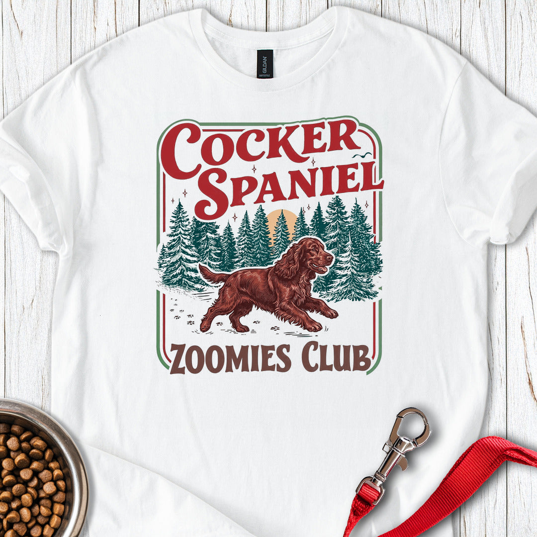 Red Cocker Spaniel Zoomies Club T Shirt Gift For Dog Lover