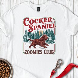 Red Cocker Spaniel Zoomies Club T Shirt Gift For Dog Lover