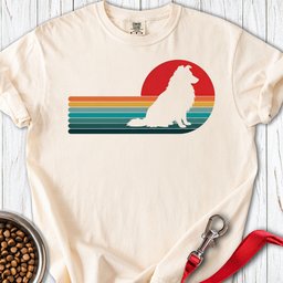 Shetland Sheepdog Retro Sunset Premium Tee Gift For Dog Lover