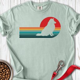 Shetland Sheepdog Retro Sunset Premium Tee Gift For Dog Lover
