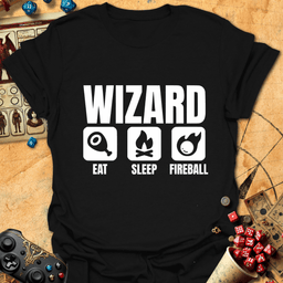 Eat Sleep Fireball Tee Gift For Tabletop Gamer