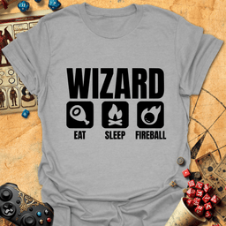 Eat Sleep Fireball Tee Gift For Tabletop Gamer