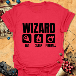 Eat Sleep Fireball Tee Gift For Tabletop Gamer