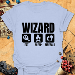 Eat Sleep Fireball Tee Gift For Tabletop Gamer