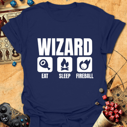 Eat Sleep Fireball Tee Gift For Tabletop Gamer