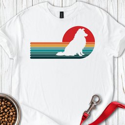 Shetland Sheepdog Retro Sunset T Shirt Gift For Dog Lover