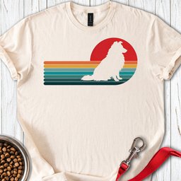 Shetland Sheepdog Retro Sunset T Shirt Gift For Dog Lover