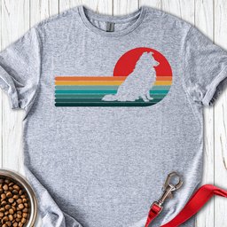 Shetland Sheepdog Retro Sunset T Shirt Gift For Dog Lover