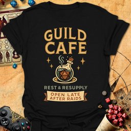 Guild Cafe Tee Gift For Tabletop Gamer