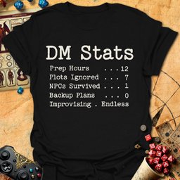 DM Stats Tee Gift For Tabletop Gamer